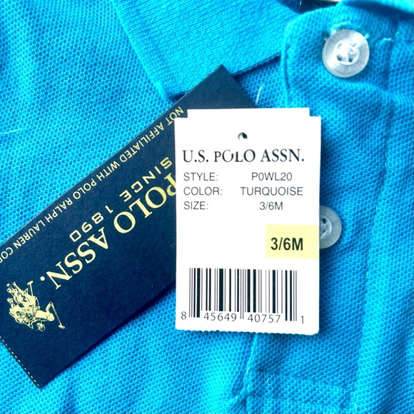 U.S. POLO ASSN. Cotton Mesh Polo Bodysuit Size 3 - 6 Months NWT - Picture 4 of 4